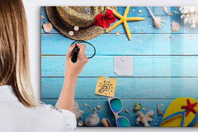 Tableau verre magnétique Accessoires de plage