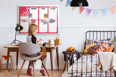 Tableau magnétique mural Agenda hebdomadaire