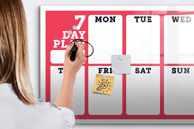 Tableau magnétique mural Agenda hebdomadaire