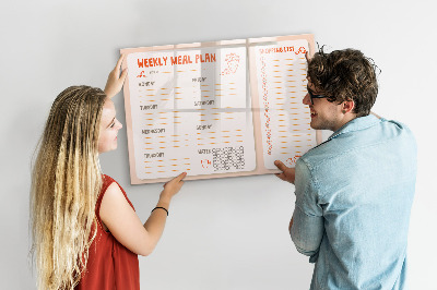 Tableau effaçable magnétique Planificateur de repas rétro