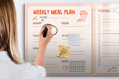 Tableau effaçable magnétique Planificateur de repas rétro