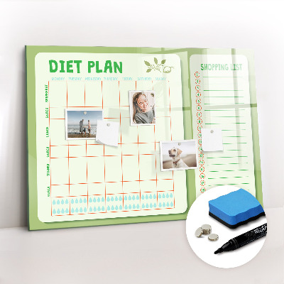 Tableau effaçable magnétique Menu de la semaine