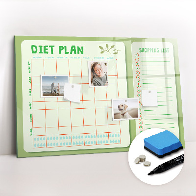 Tableau effaçable magnétique Menu de la semaine