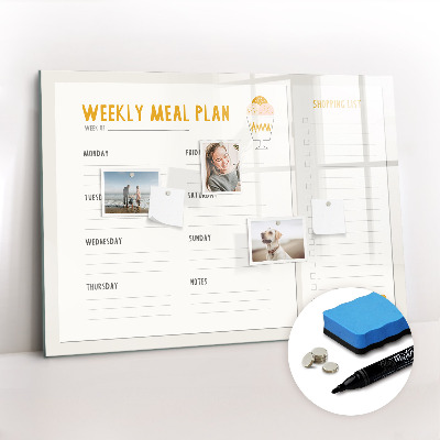 Tableau verre magnétique Horaire des repas