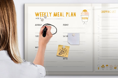 Tableau verre magnétique Horaire des repas