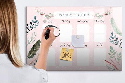 Tableau effaçable magnétique Un joli agenda hebdomadaire