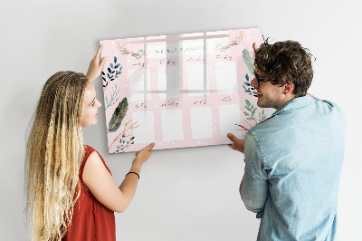 Tableau effaçable magnétique Un joli agenda hebdomadaire