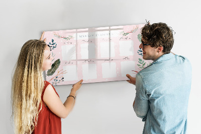 Tableau effaçable magnétique Un joli agenda hebdomadaire