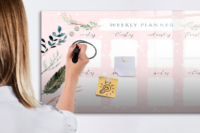 Tableau effaçable magnétique Un joli agenda hebdomadaire