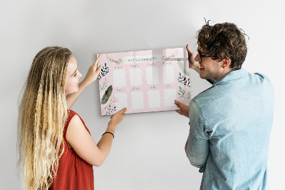 Tableau effaçable magnétique Un joli agenda hebdomadaire