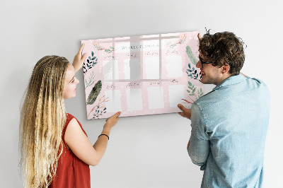 Tableau effaçable magnétique Un joli agenda hebdomadaire