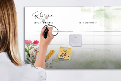 Tableau verre magnétique Place pour la recette