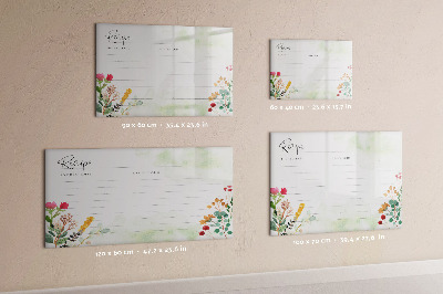 Tableau verre magnétique Place pour la recette