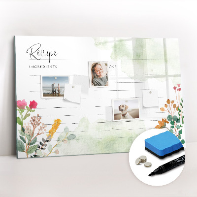 Tableau verre magnétique Place pour la recette