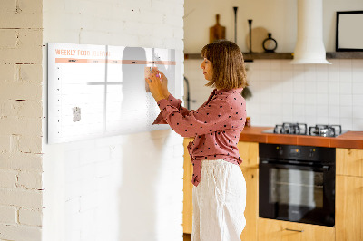 Tableau magnétique mural Planificateur de repas hebdomadaire