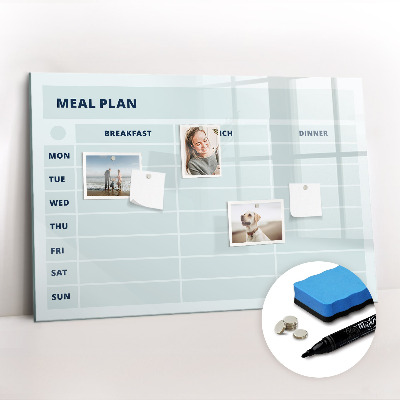 Tableau effaçable magnétique Menu pastel