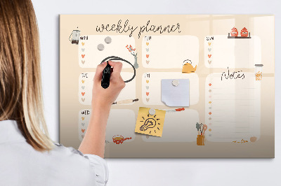 Tableau effaçable magnétique Agenda hebdomadaire