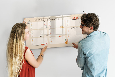 Tableau effaçable magnétique Agenda hebdomadaire