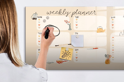 Tableau effaçable magnétique Agenda hebdomadaire