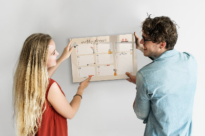 Tableau effaçable magnétique Agenda hebdomadaire