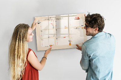 Tableau effaçable magnétique Agenda hebdomadaire