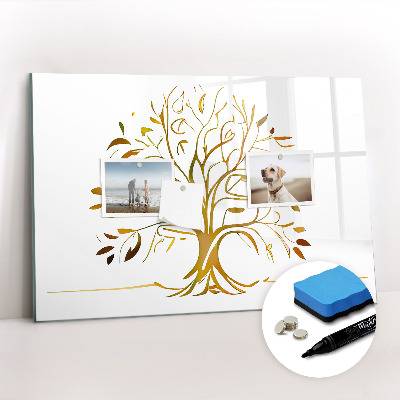 Tableau effaçable magnétique arbre d'or