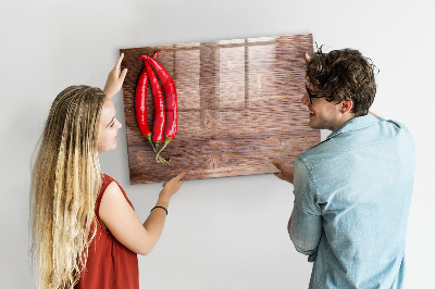 Tableau verre magnétique Poivrons