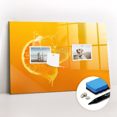 Tableau verre magnétique Orange