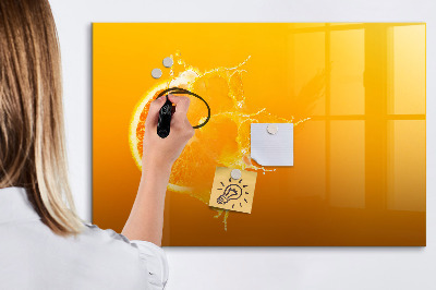 Tableau verre magnétique Orange