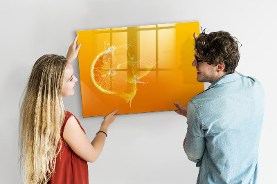 Tableau verre magnétique Orange