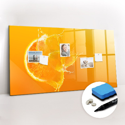 Tableau verre magnétique Orange