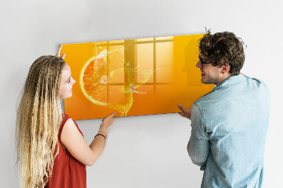 Tableau verre magnétique Orange