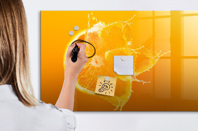 Tableau verre magnétique Orange