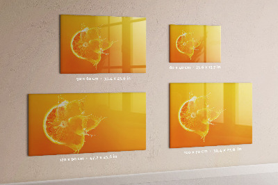 Tableau verre magnétique Orange