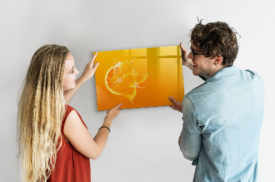 Tableau verre magnétique Orange