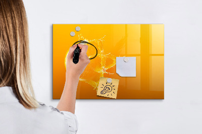 Tableau verre magnétique Orange