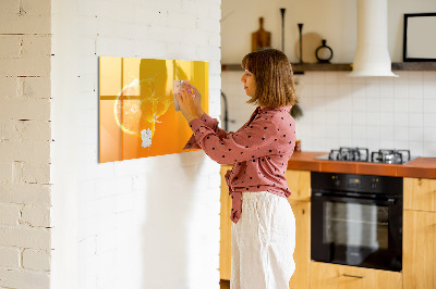 Tableau verre magnétique Orange