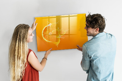 Tableau verre magnétique Orange