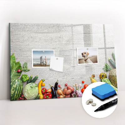 Tableau effaçable magnétique Légumes sur la table