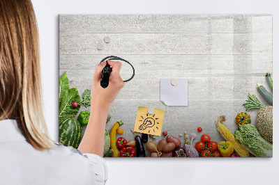 Tableau effaçable magnétique Légumes sur la table