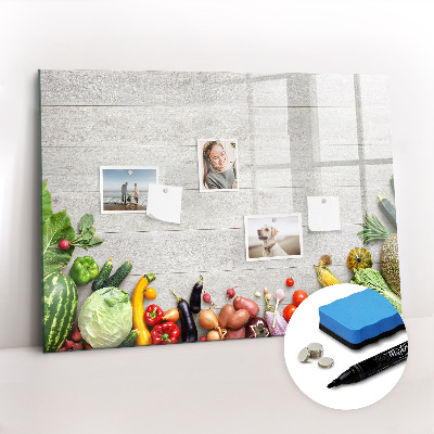 Tableau effaçable magnétique Légumes sur la table
