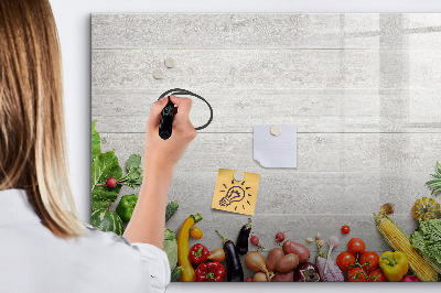 Tableau effaçable magnétique Légumes sur la table