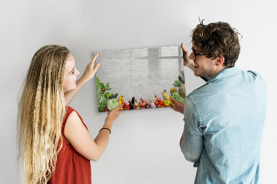 Tableau effaçable magnétique Légumes sur la table