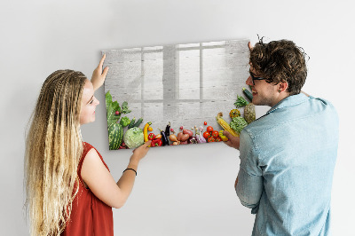 Tableau effaçable magnétique Légumes sur la table