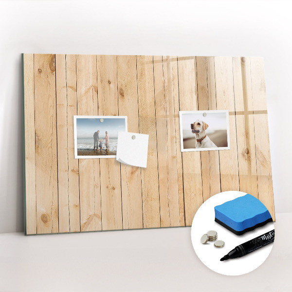 Tableau magnétique mural planches de bois
