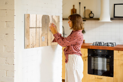 Tableau magnétique mural planches de bois