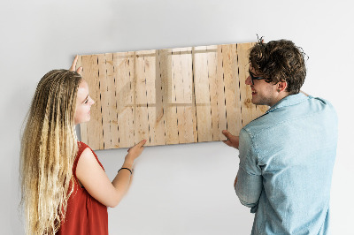 Tableau magnétique mural planches de bois