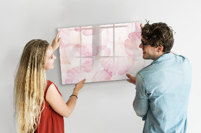Tableau effaçable magnétique Pétales d'aquarelle