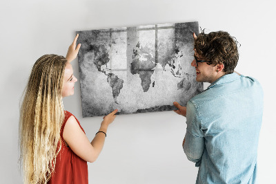 Tableau effaçable magnétique Carte du monde