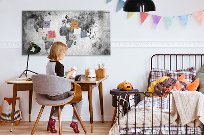 Tableau effaçable magnétique Carte du monde